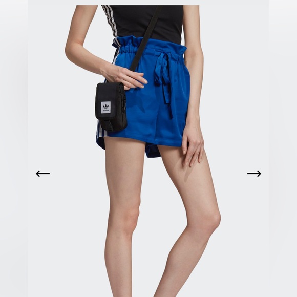 NEW Adidas women activewear dress satin shorts, size XS - blue - Picture 3 of 15